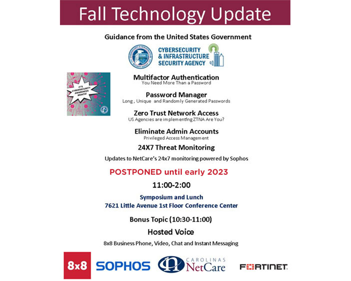 POSTPONED: Fall Technology Update
